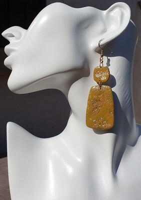 💝 Nouvelle collection Polymère 💝 B.O rectangulaires en argile Polymère  résinée pour plus d'éclat 🌞 Création artisanale. Exemplaire unique.