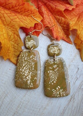 💝 Nouvelle collection Polymère 💝 B.O rectangulaires en argile Polymère  résinée pour plus d'éclat 🌞 Création artisanale. Exemplaire unique.