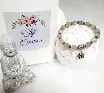 🙏 PROTECTION/RÉCONFORT/BIEN-ÊTRE 🙏 Superbe bracelet extensible T.standard 18cm. Perles 8mm en véritable LABRADORITE HAUTE QUALITÉ. Création artisanale. Modèle unique.